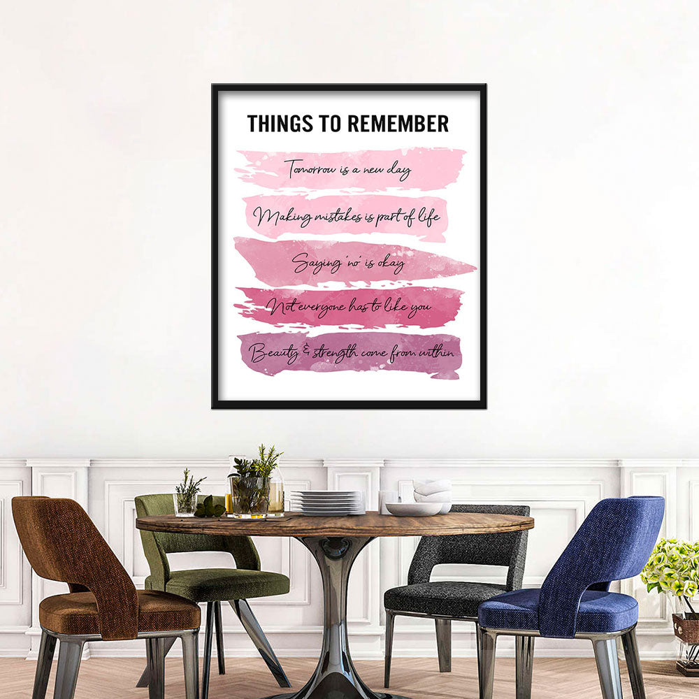 Things to Remember Canvas Wall Art