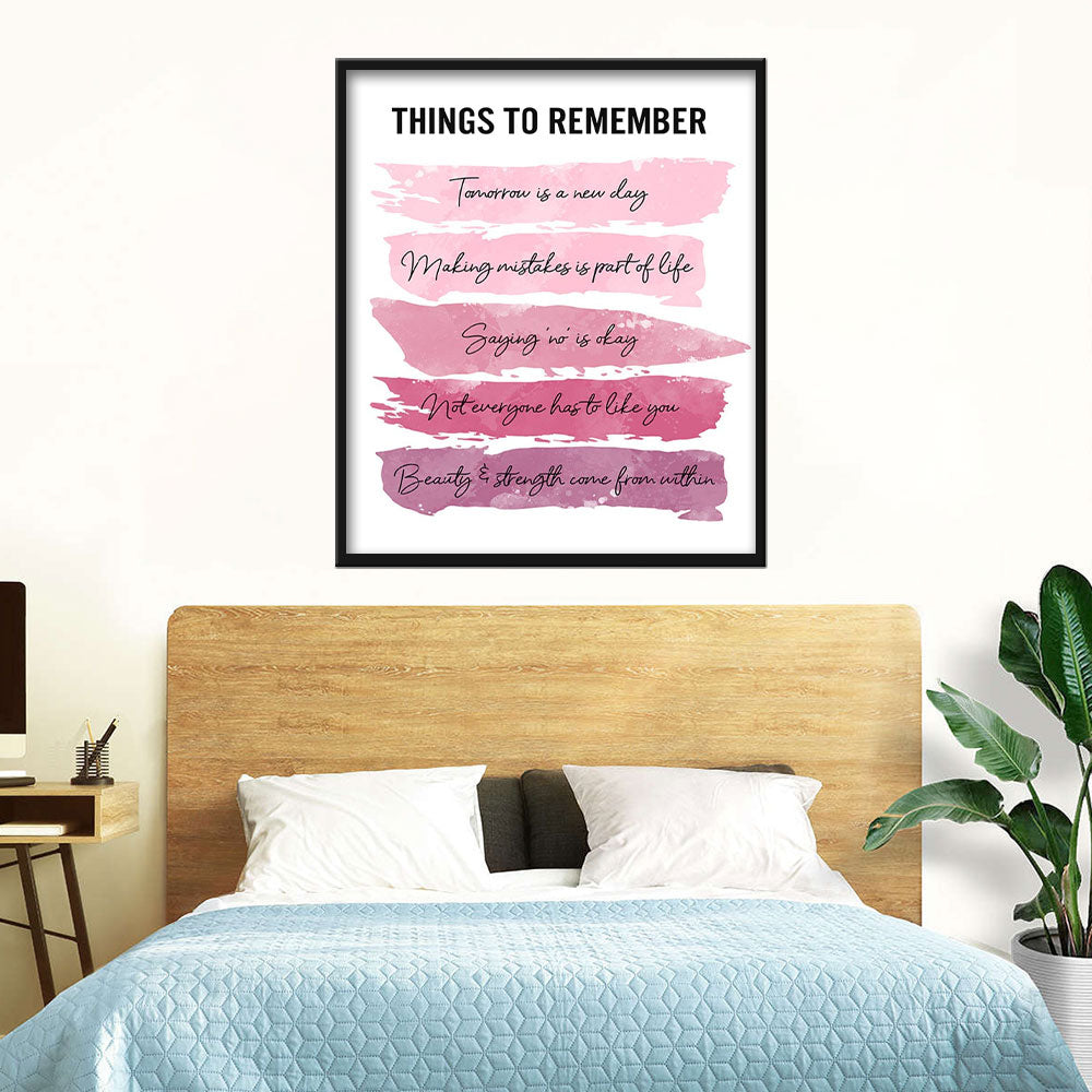 Things to Remember Canvas Wall Art