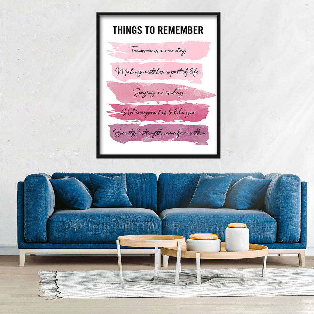 Things to Remember Canvas Wall Art