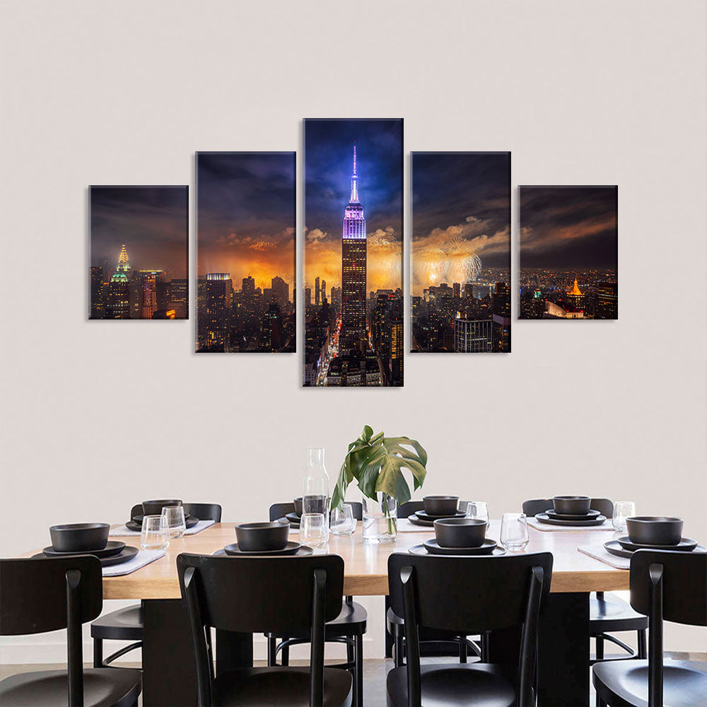 Empire State Building Night View Canvas Wall Art