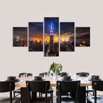 Empire State Building Night View Canvas Wall Art