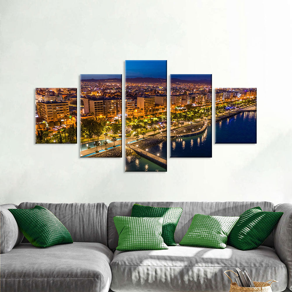 Limassol Cyprus Night View Canvas Wall Art