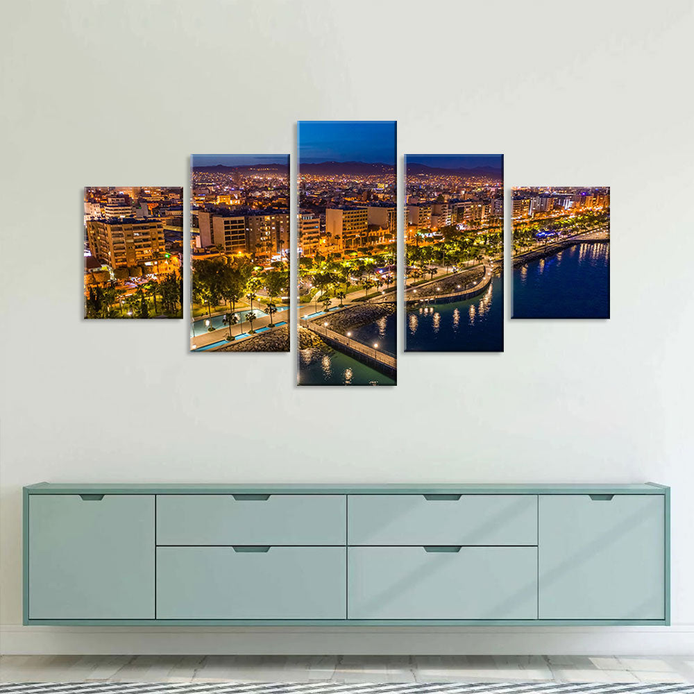 Limassol Cyprus Night View Canvas Wall Art