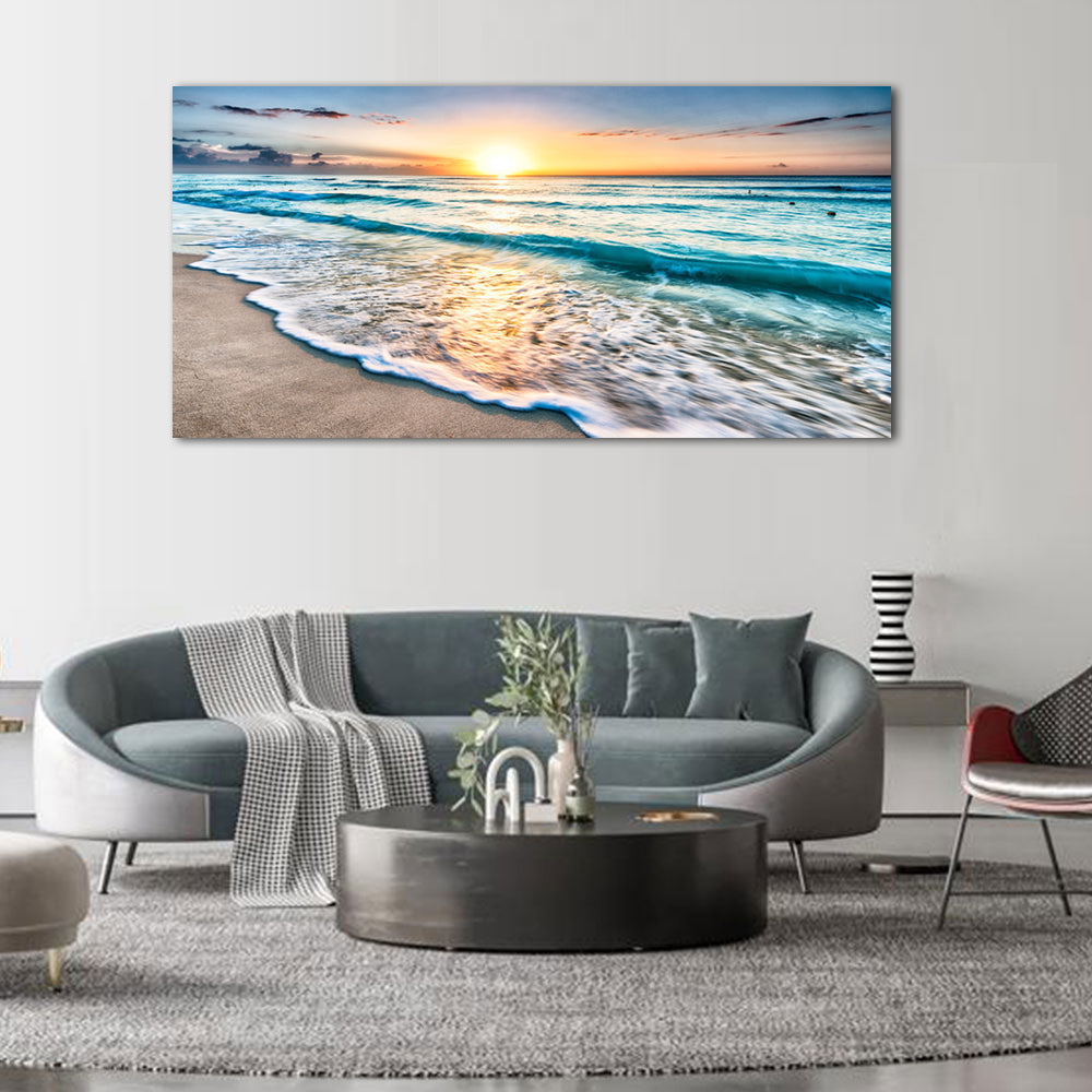 Ocean Sunrise Seascape Canvas Wall Art