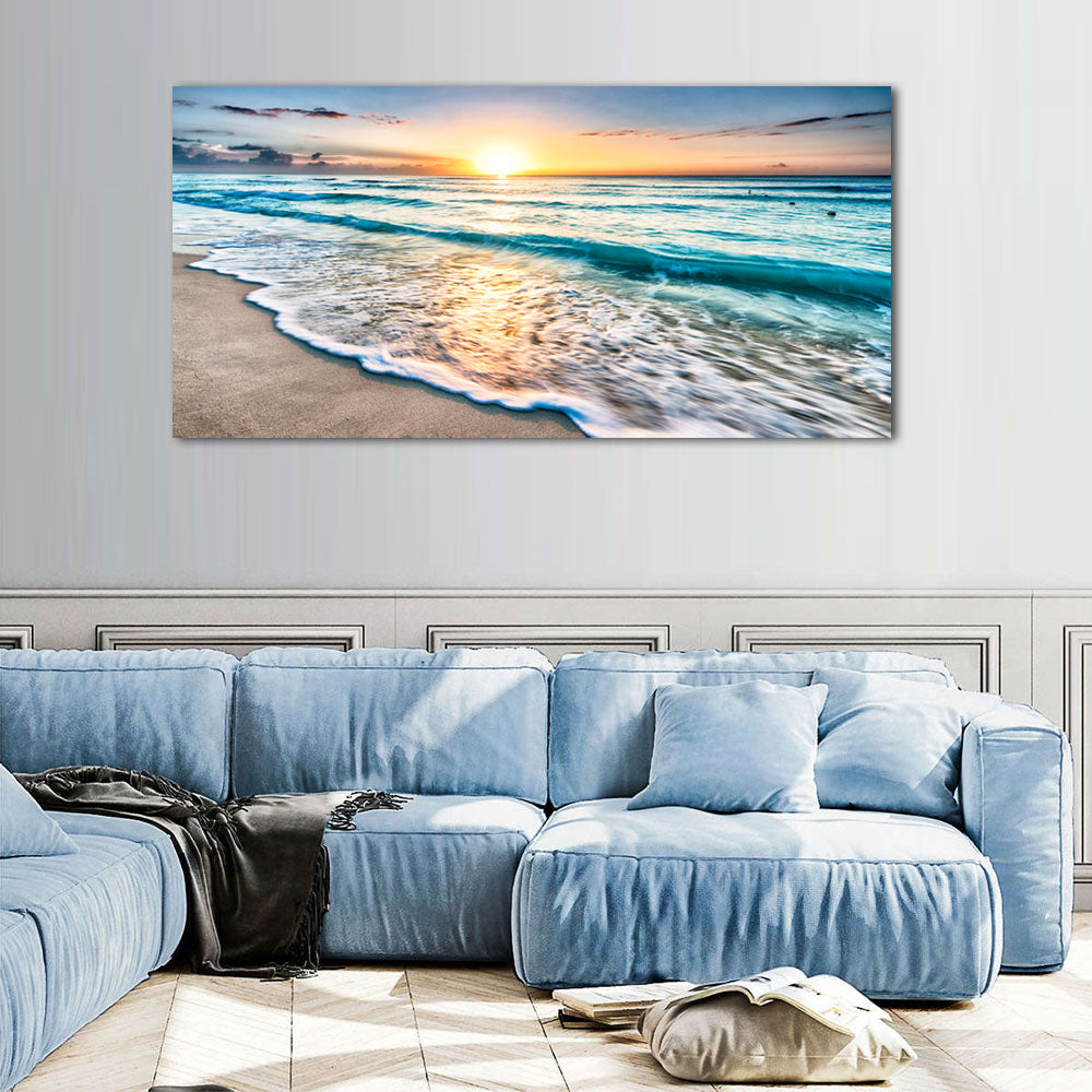 Ocean Sunrise Seascape Canvas Wall Art