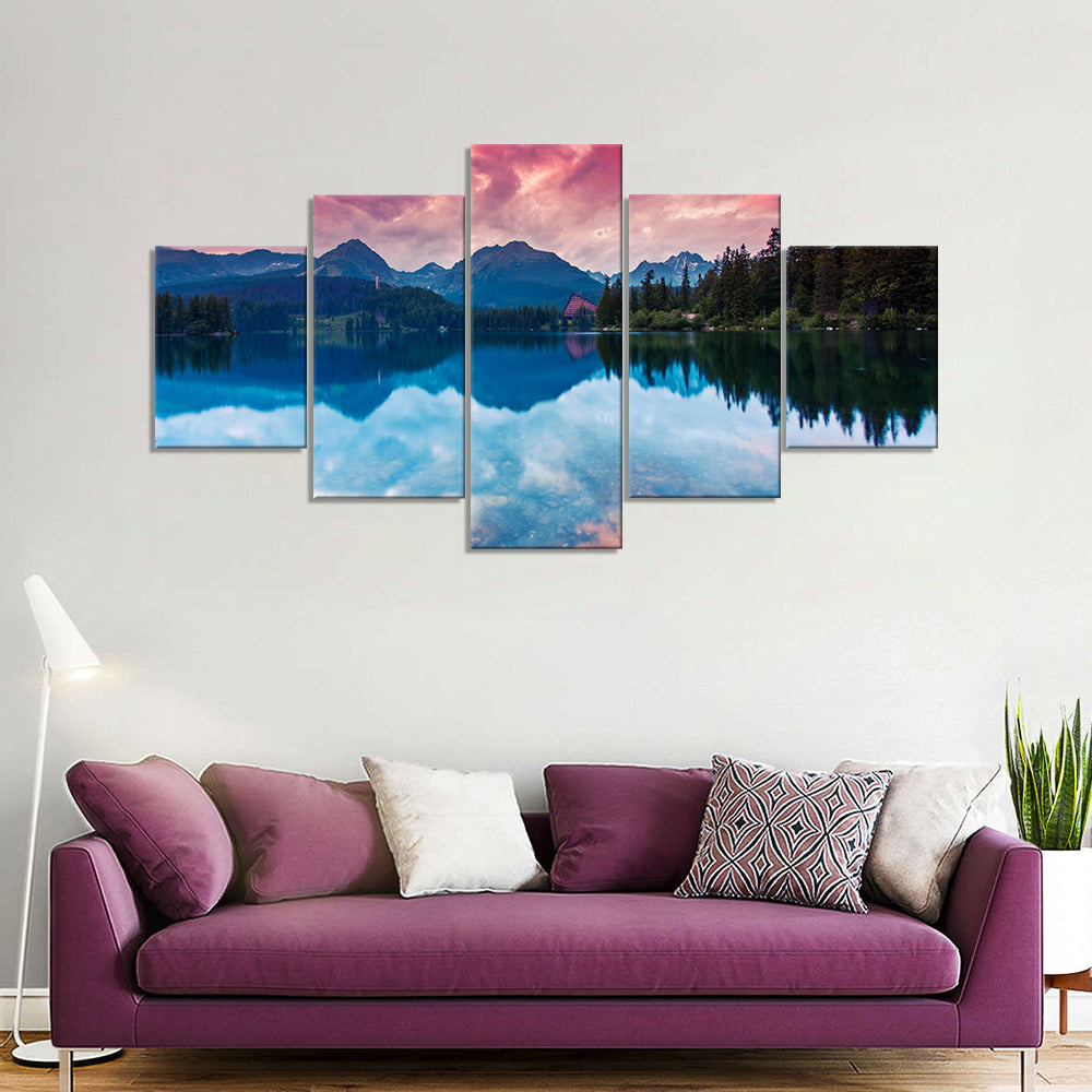 Mountain Reflection in Tatra National Park Canvas Wall Art