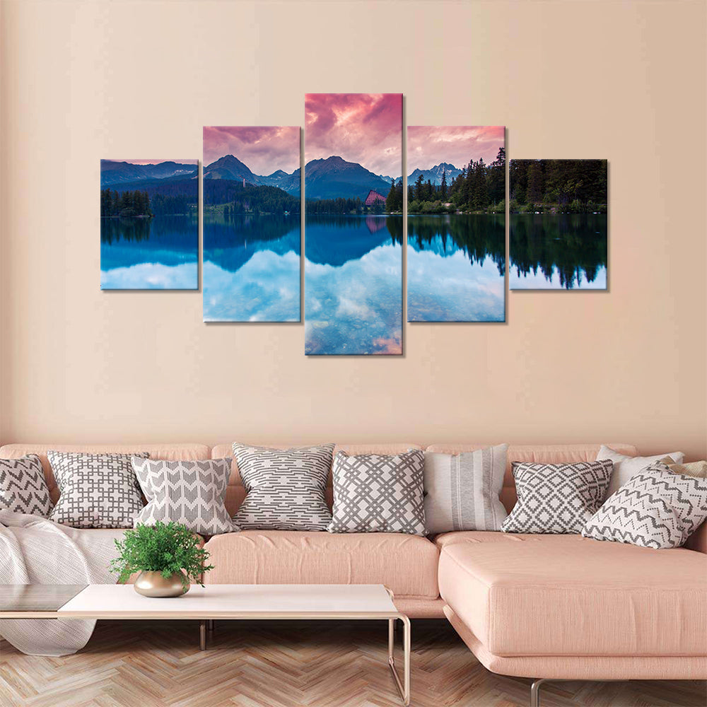 Mountain Reflection in Tatra National Park Canvas Wall Art