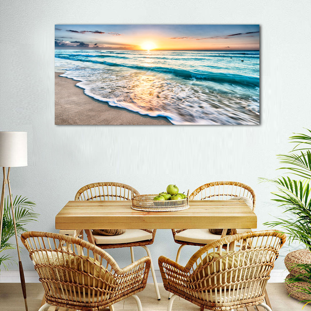 Ocean Sunrise Seascape Canvas Wall Art