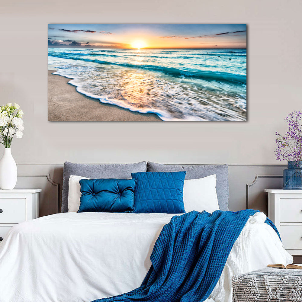 Ocean Sunrise Seascape Canvas Wall Art