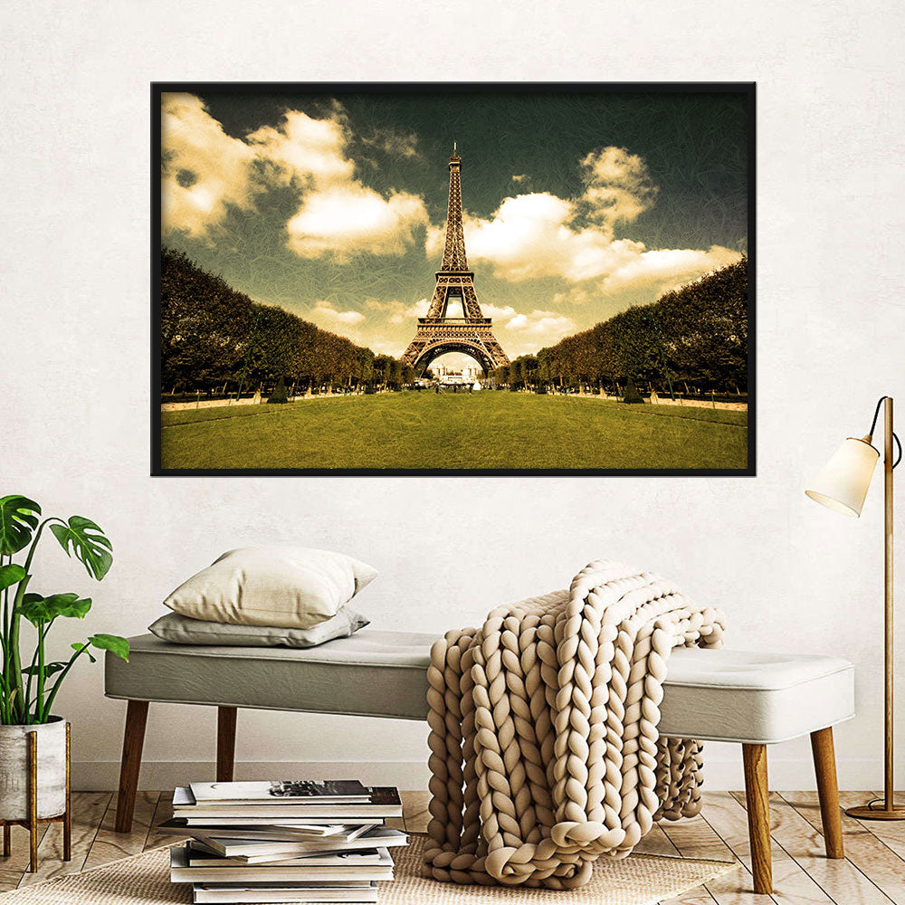 Black and White Eiffel Tower Canvas Wall Art