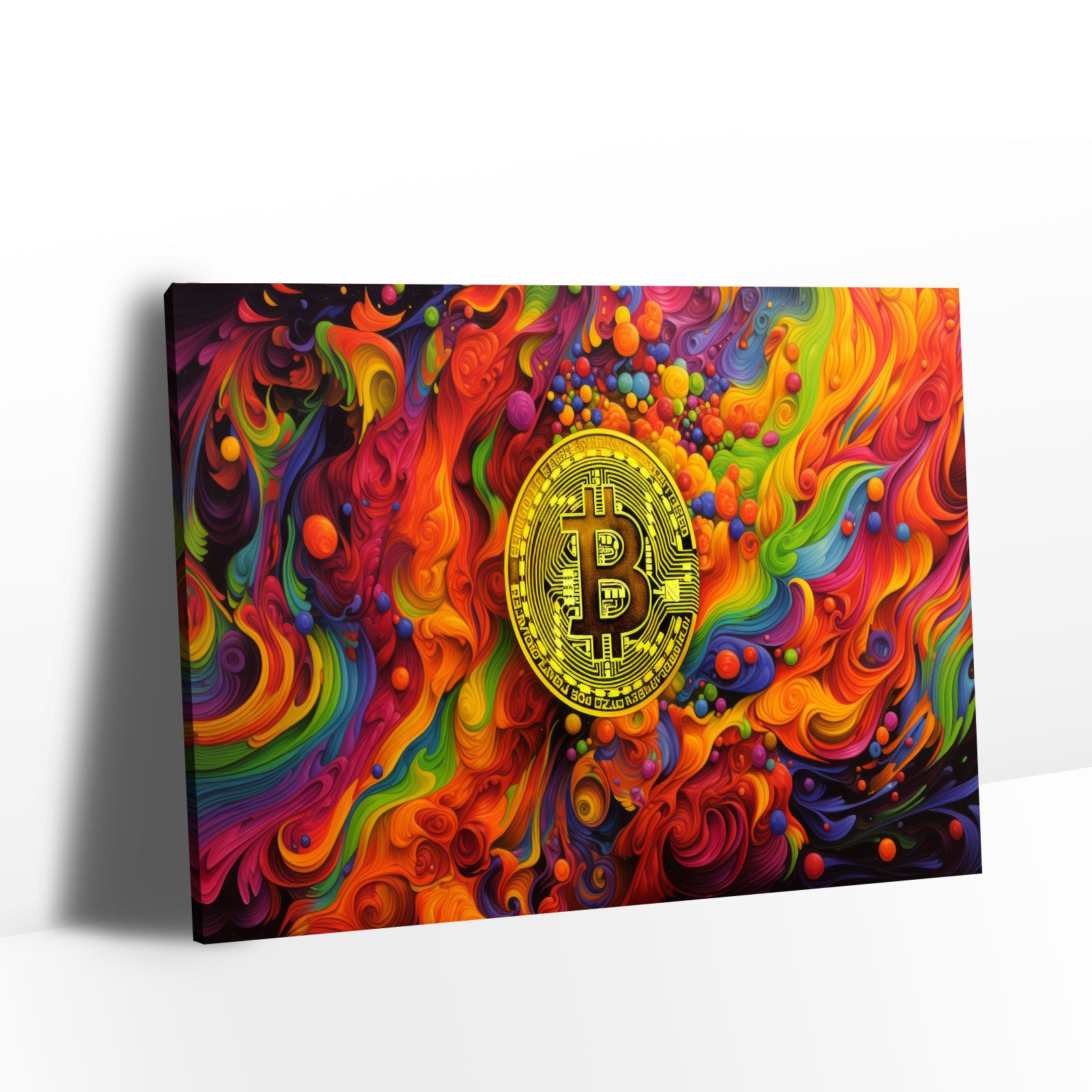  Colorful Bitcoin Canvas Wall Art