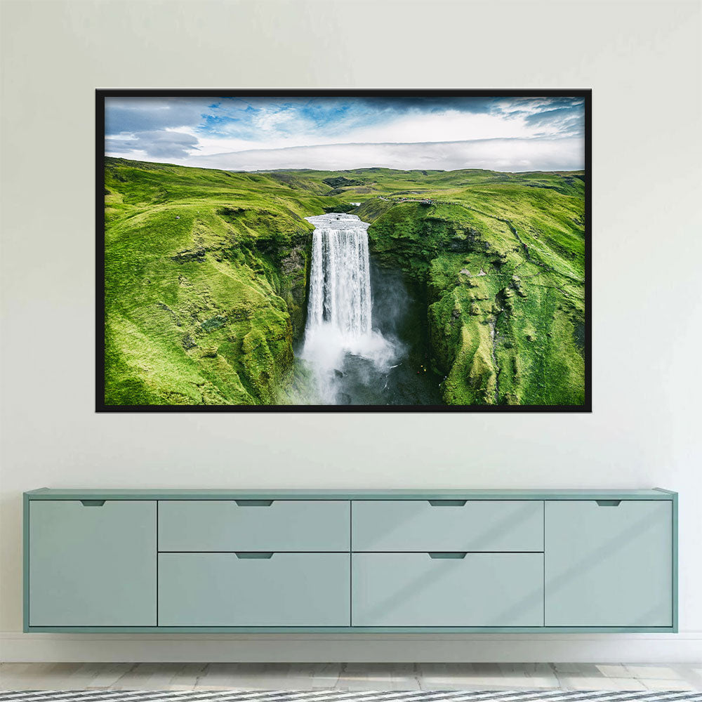 Iceland Skogafoss Waterfall Canvas Wall Art