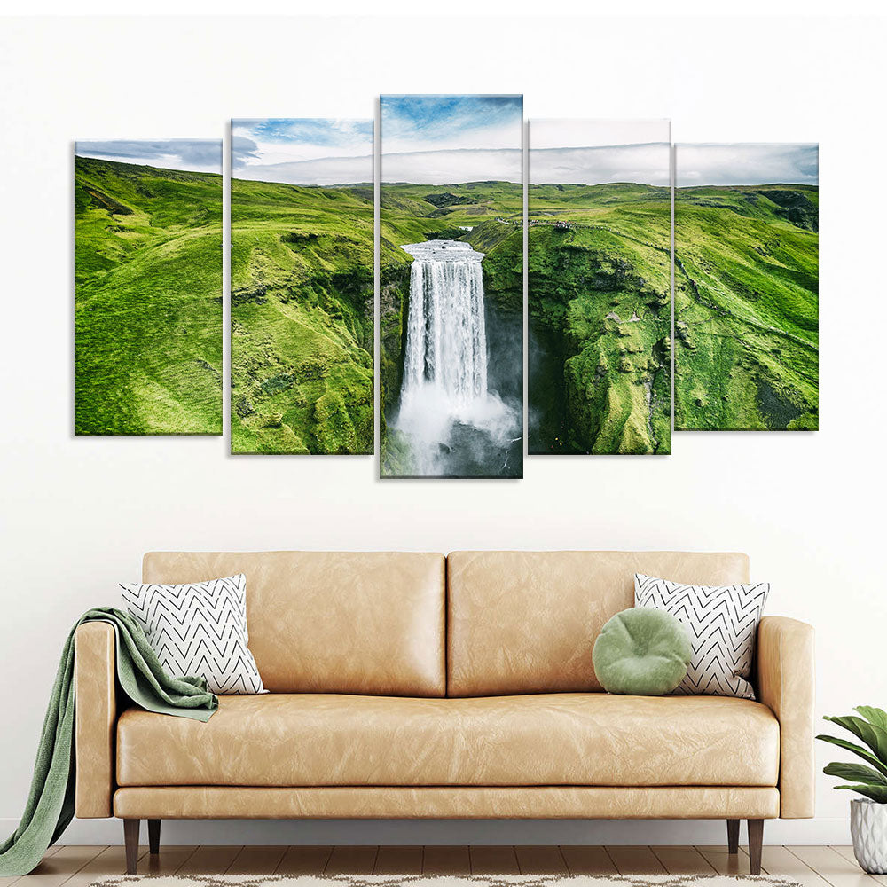 Iceland Skogafoss Waterfall Canvas Wall Art