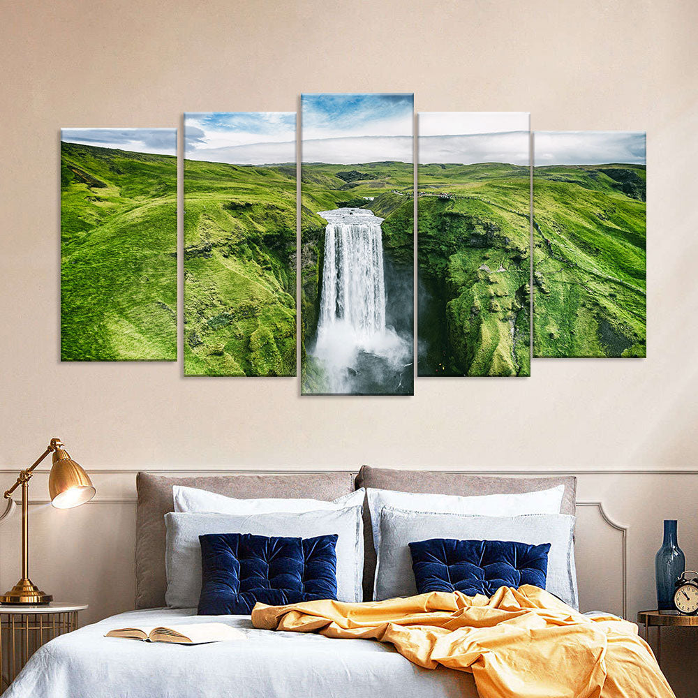 Iceland Skogafoss Waterfall Canvas Wall Art