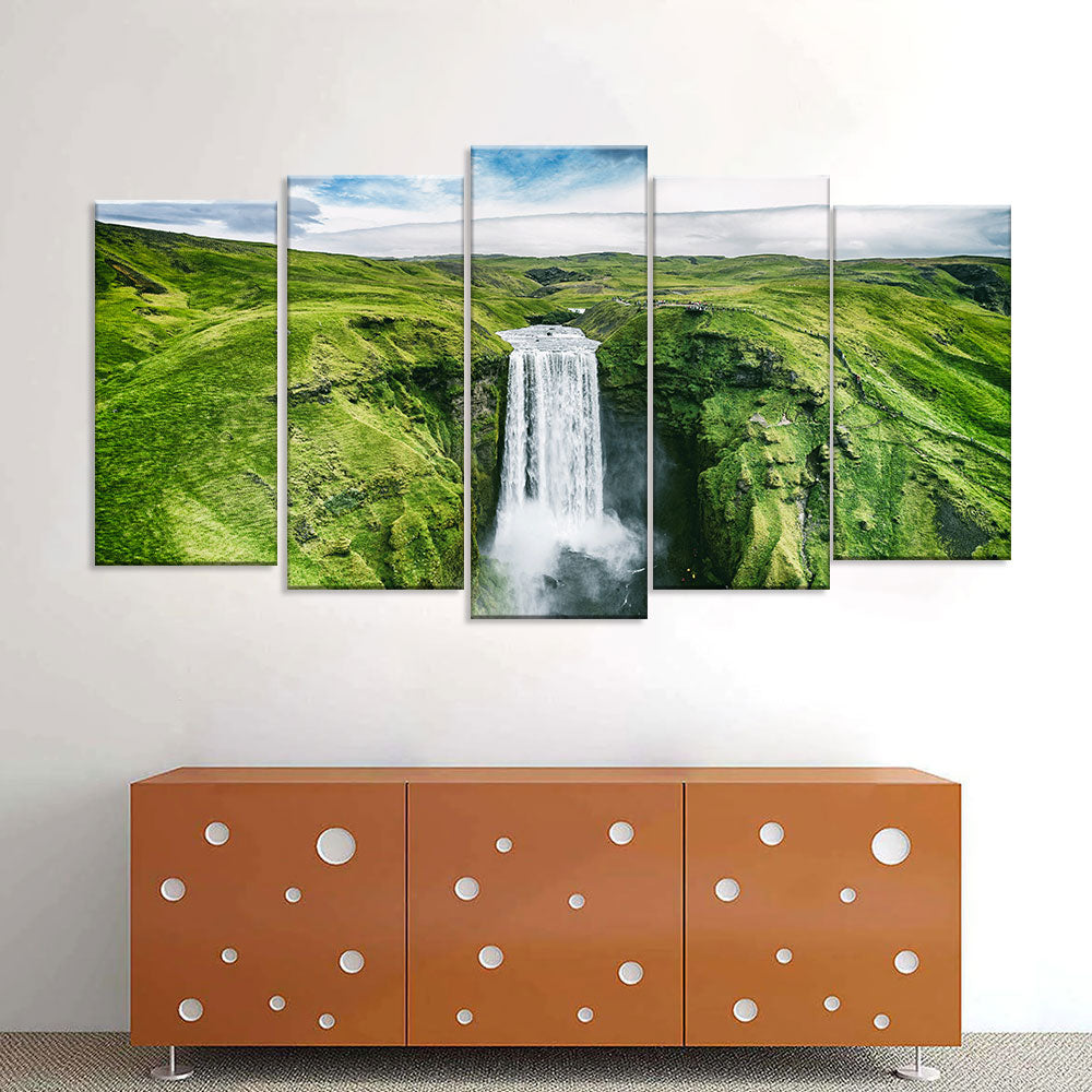 Iceland Skogafoss Waterfall Canvas Wall Art