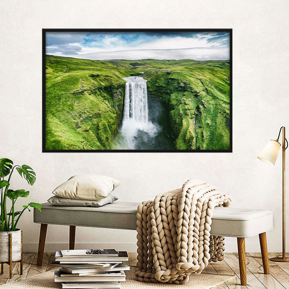 Iceland Skogafoss Waterfall Canvas Wall Art