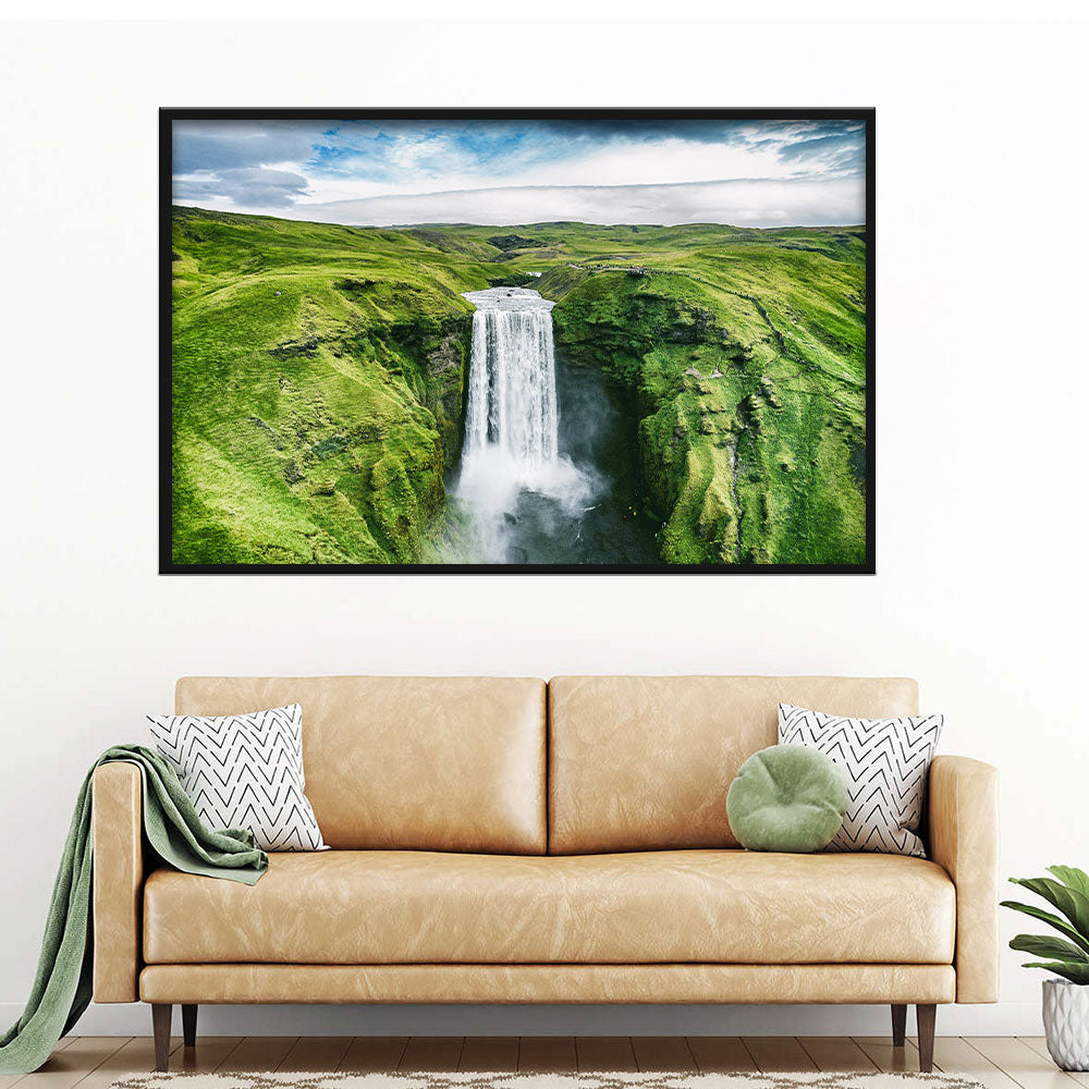 Iceland Skogafoss Waterfall Canvas Wall Art