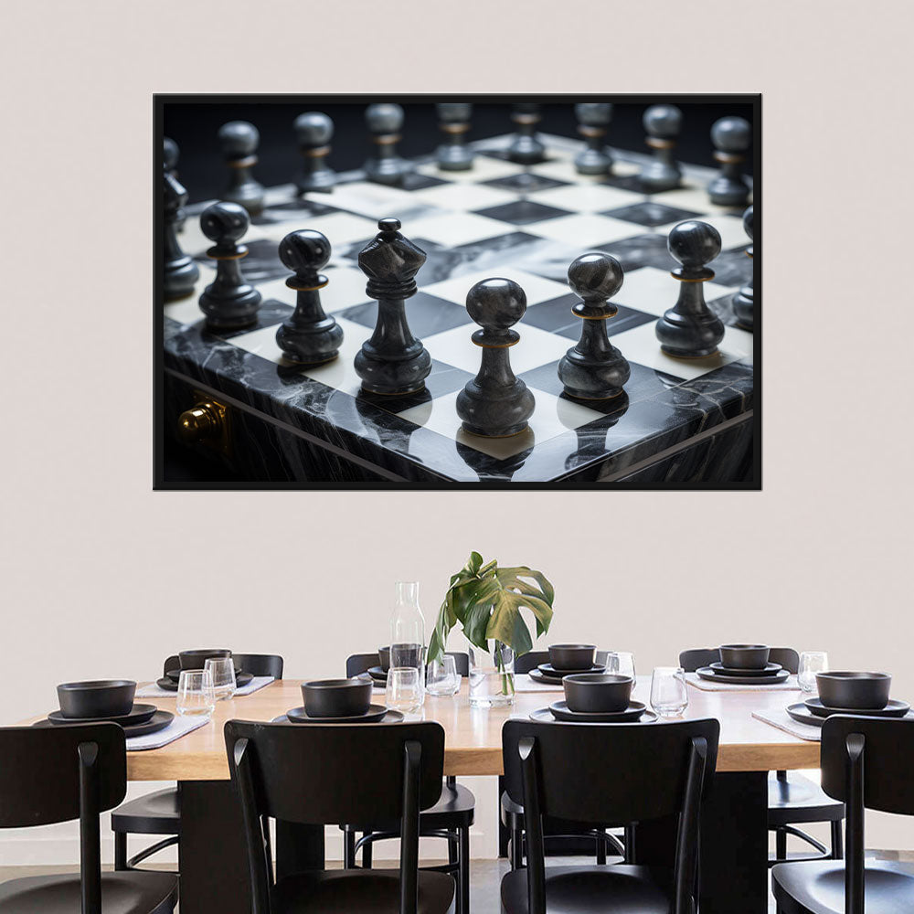 Marble Chess Canvas Wall Art
