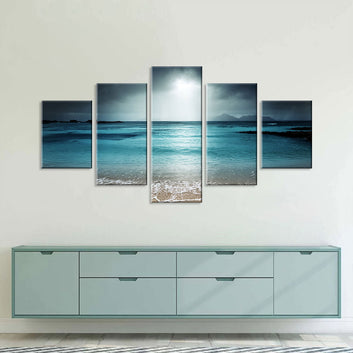 Dark Sky on the Beach Canvas Wall Art