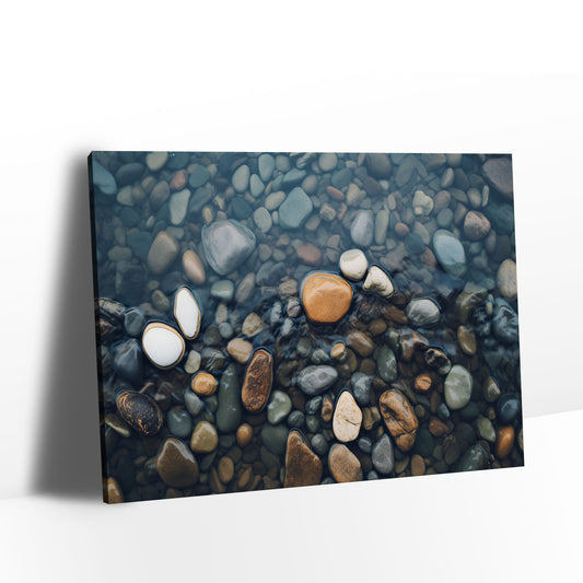 Nature Stone in River Canvas Wall Art