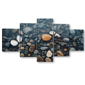 Nature Stone in River Canvas Wall Art