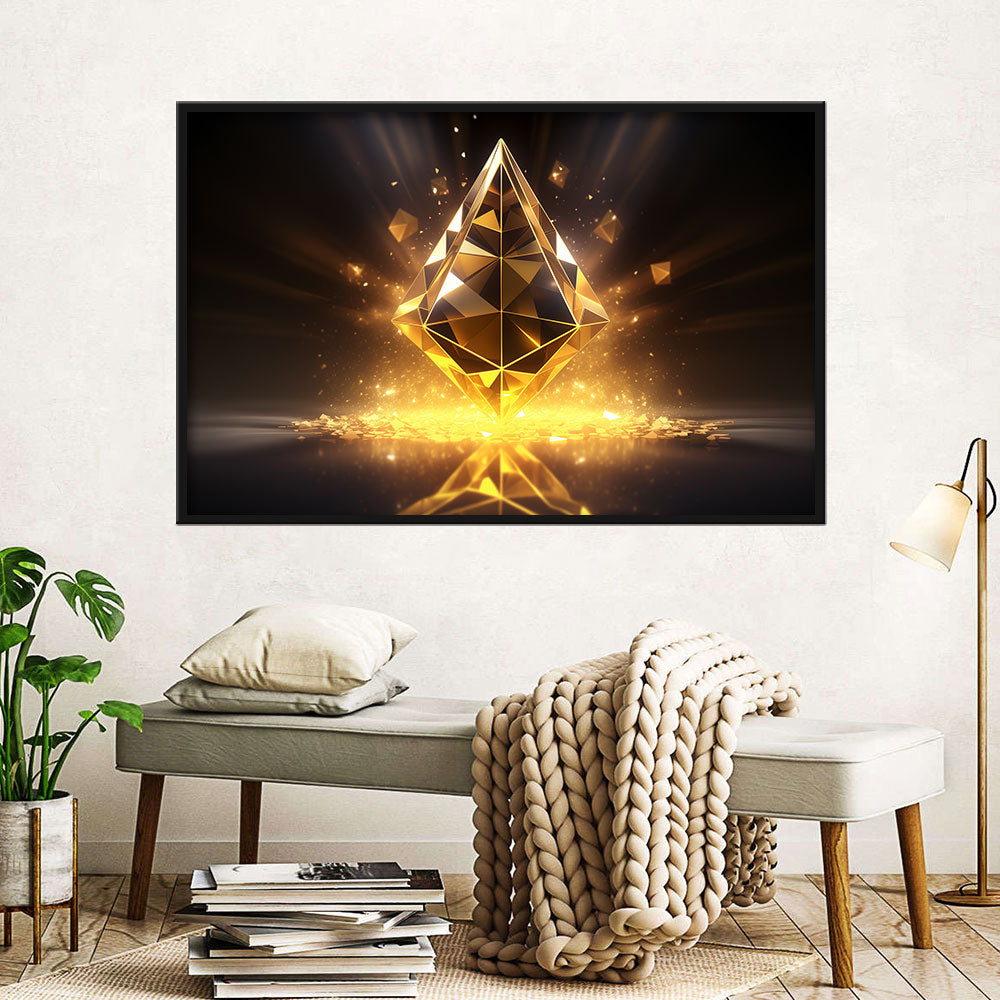 Gold Ethereum Canvas Wall Art