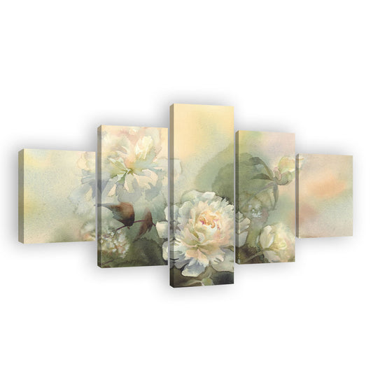 Abstract Bouquet of Peonies Canvas Wall Art