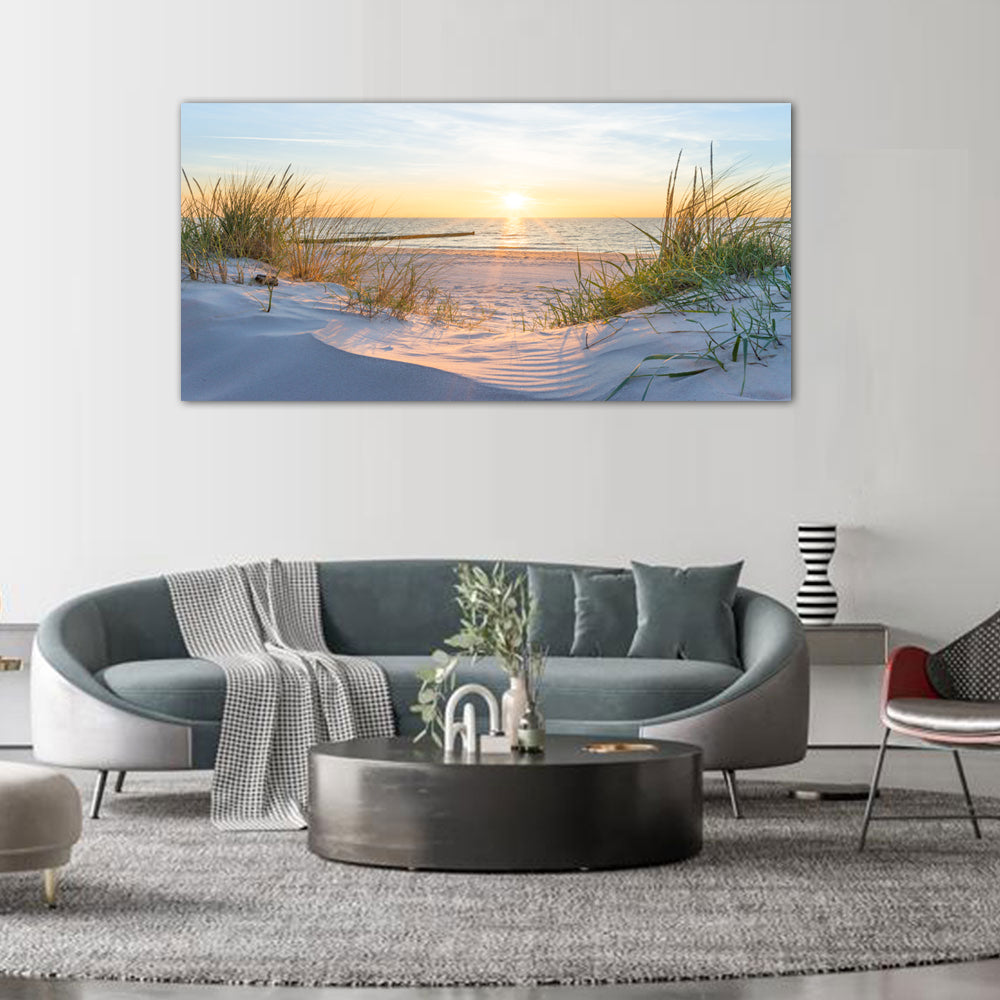 Sunset Beach Dunes Canvas Wall Art