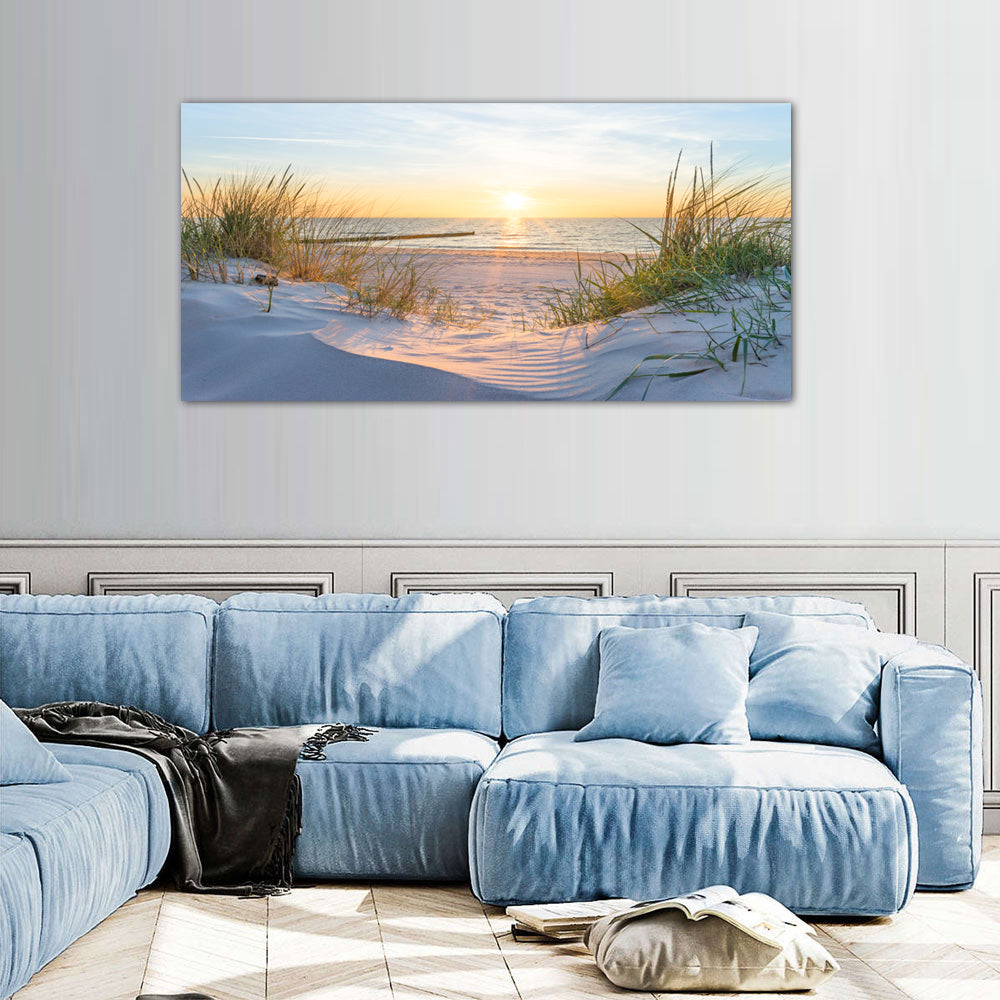 Sunset Beach Dunes Canvas Wall Art