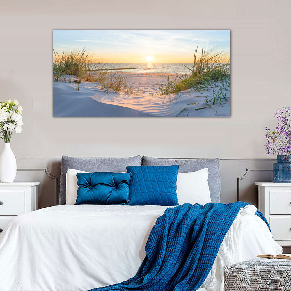 Sunset Beach Dunes Canvas Wall Art