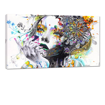 Colorful Abstract Woman Canvas Wall Art