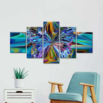 Abstract Colorful Butterfly Canvas Wall Art