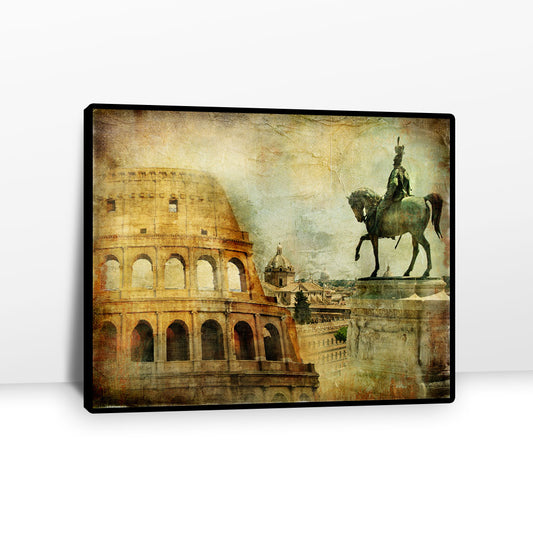 Vintage Rome Colosseum Canvas Wall Art