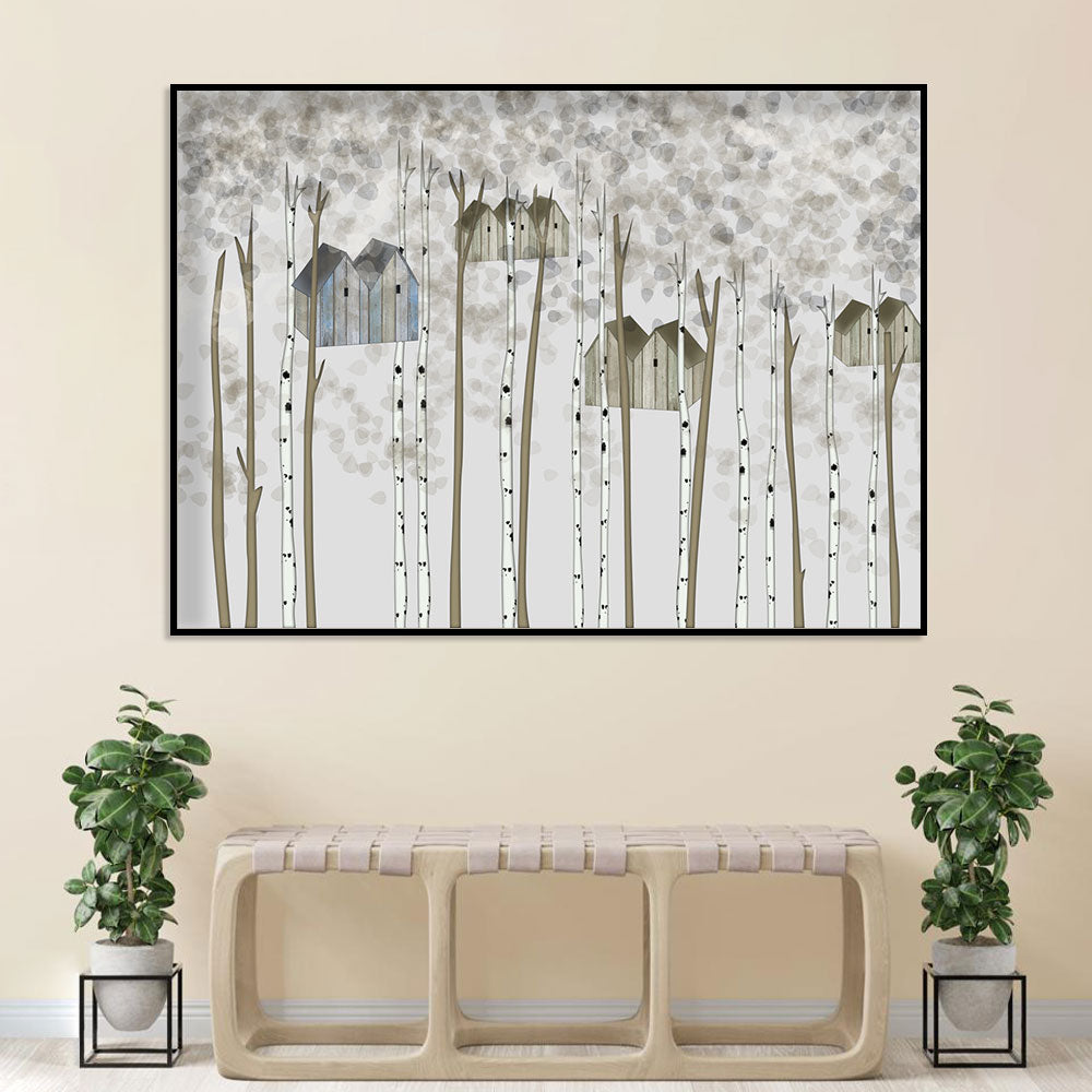 Whimsical Treehouse Forest Canvas Wall Art