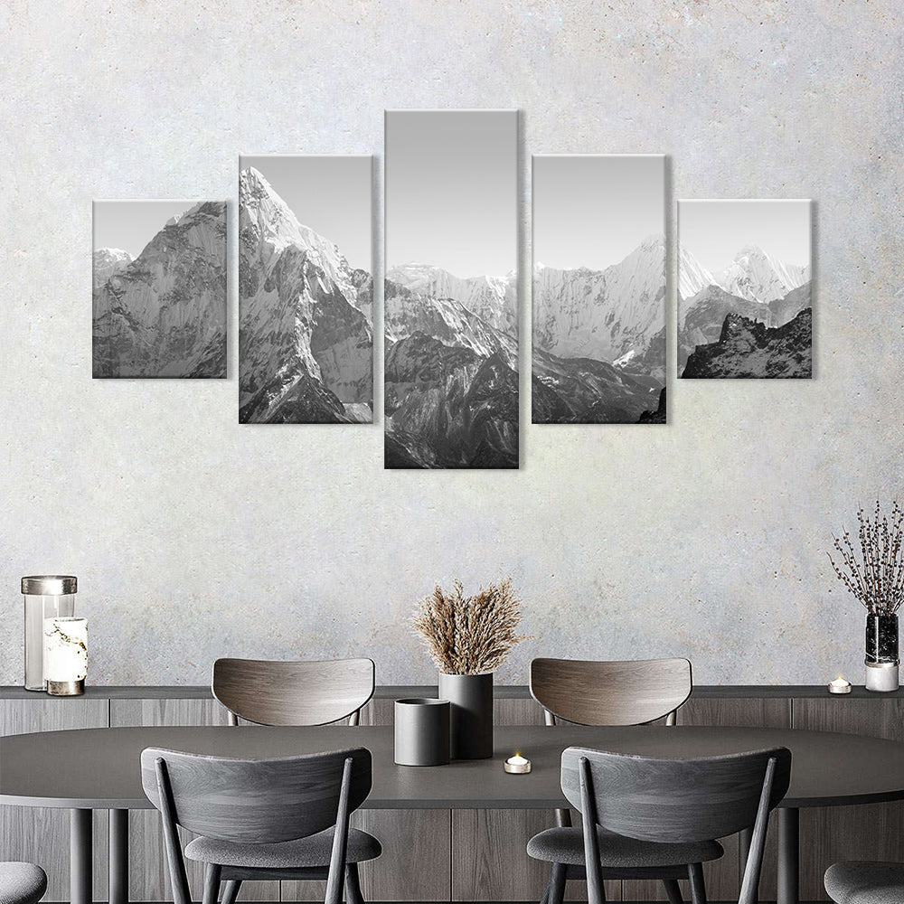 Black and White Snow Mountain canvas wall art