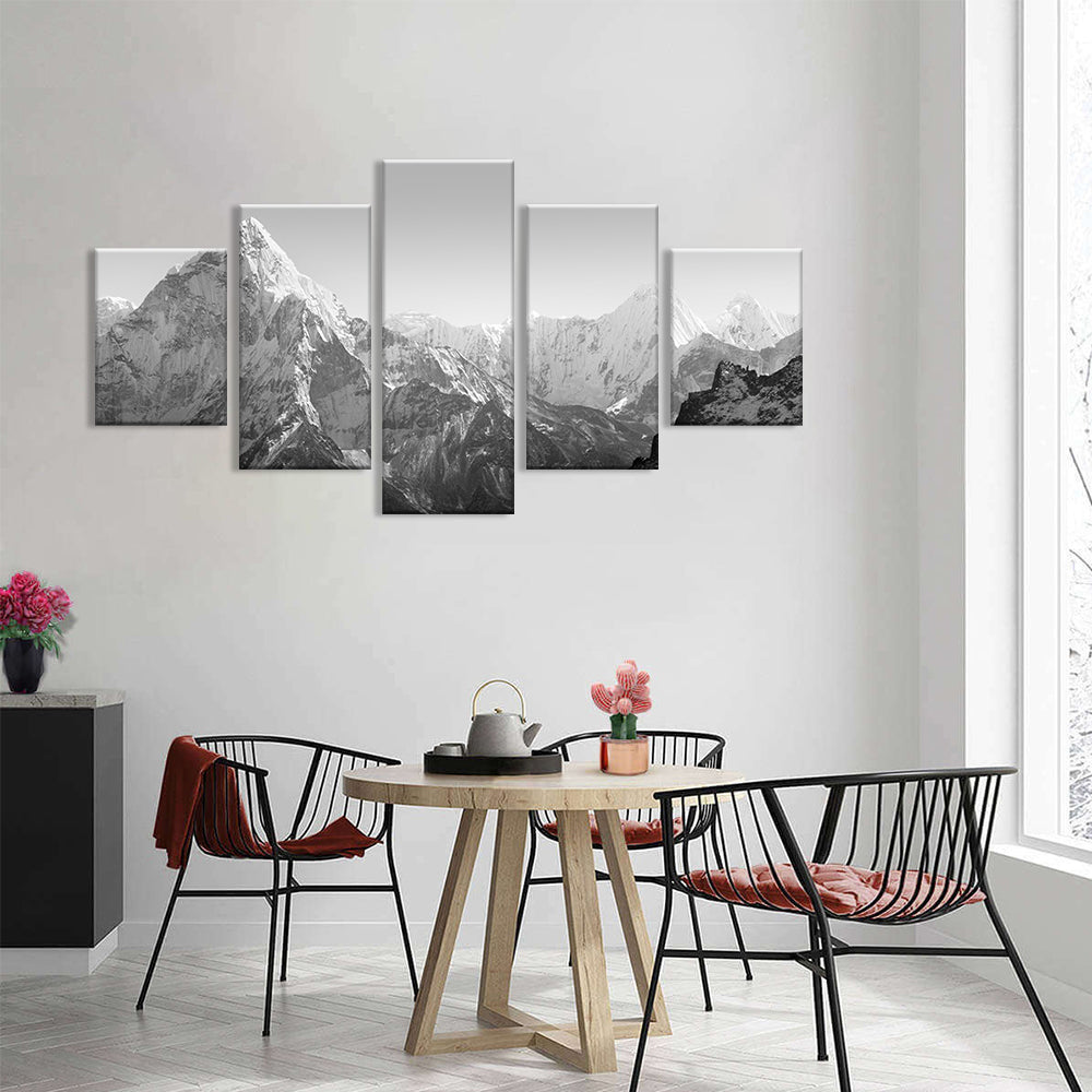 Black and White Snow Mountain canvas wall art