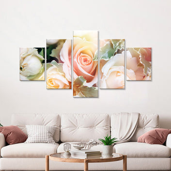 Colorful Roses in Bloom Canvas Wall Art
