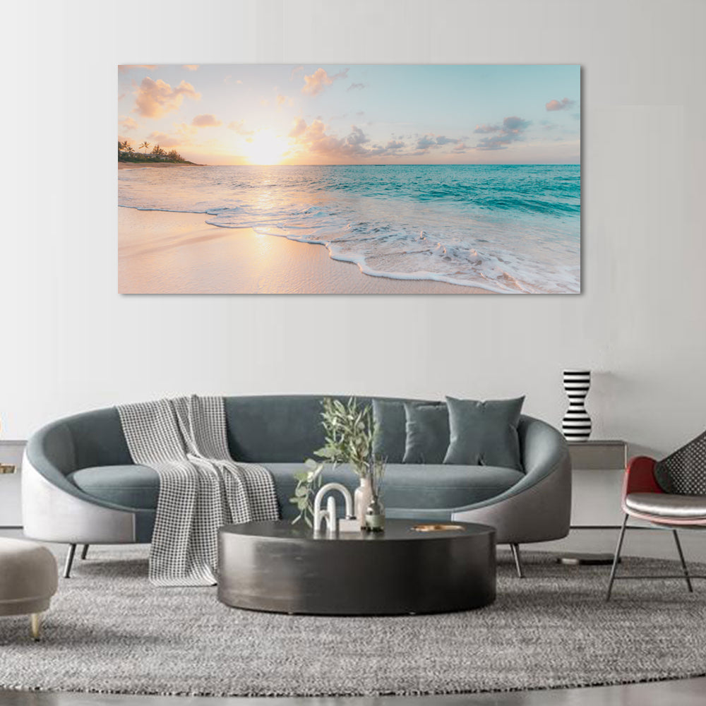 Serene Beach Sunrise Canvas Wall Art