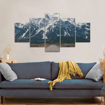 Road to Snow-Capped Mount Cook Canvas Wall Art