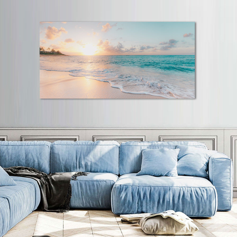 Serene Beach Sunrise Canvas Wall Art