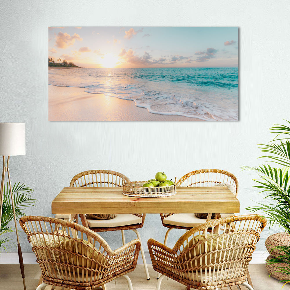 Serene Beach Sunrise Canvas Wall Art