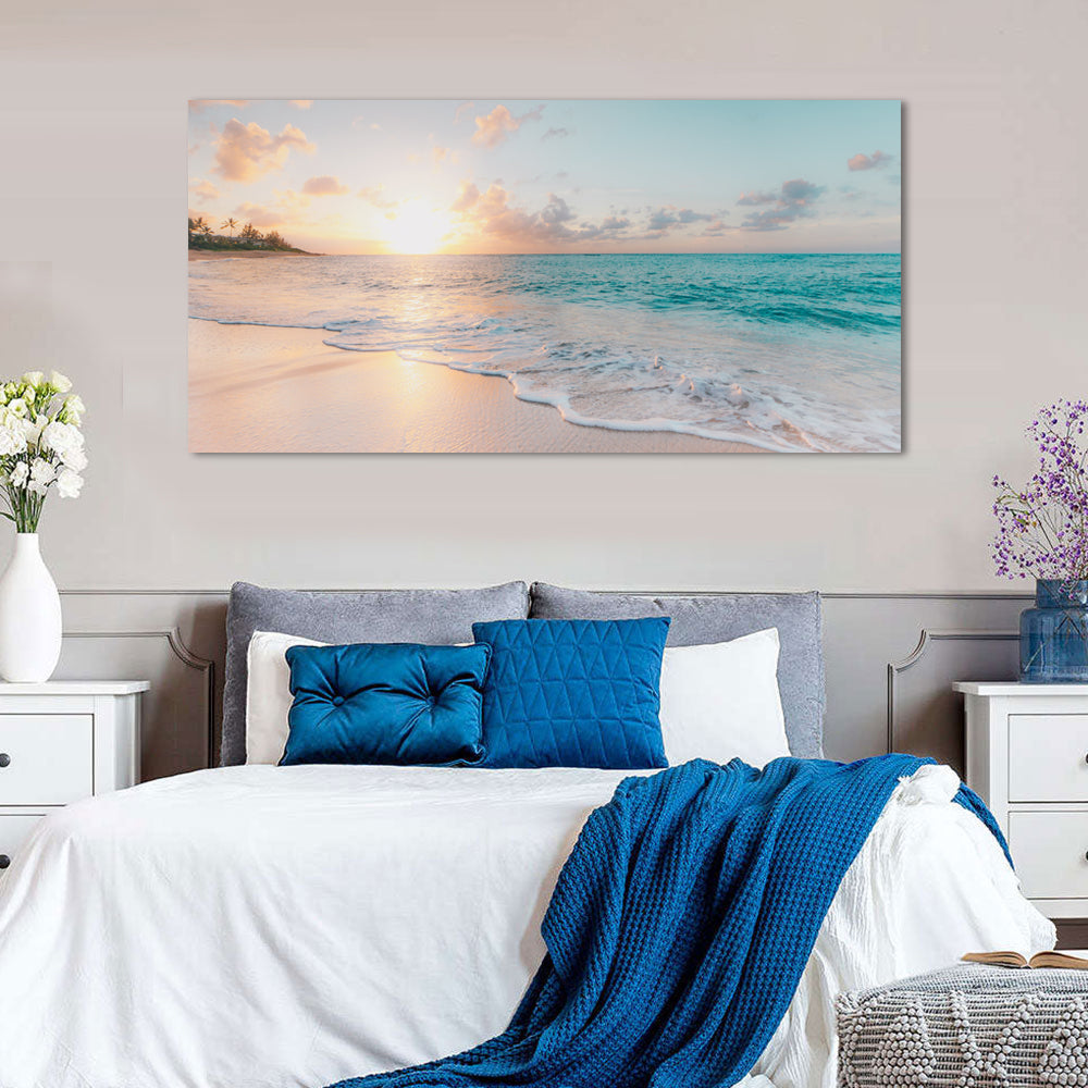 Serene Beach Sunrise Canvas Wall Art