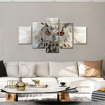 Watercolor Owl Canvas Wall Art