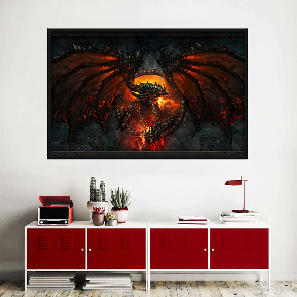 Fantasy World of Warcraft Dragon Canvas Wall Art