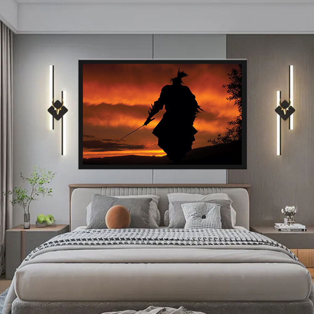 Sunset Samurai Canvas Wall Art