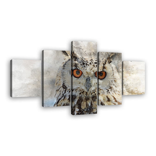 Watercolor Owl Canvas Wall Art