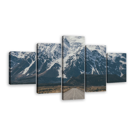 Road to Snow-Capped Mount Cook Canvas Wall Art