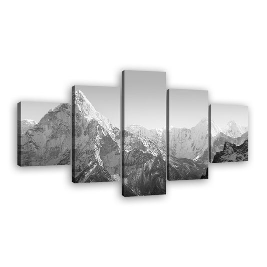 Black & White Snow Mountain Canvas Wall Art