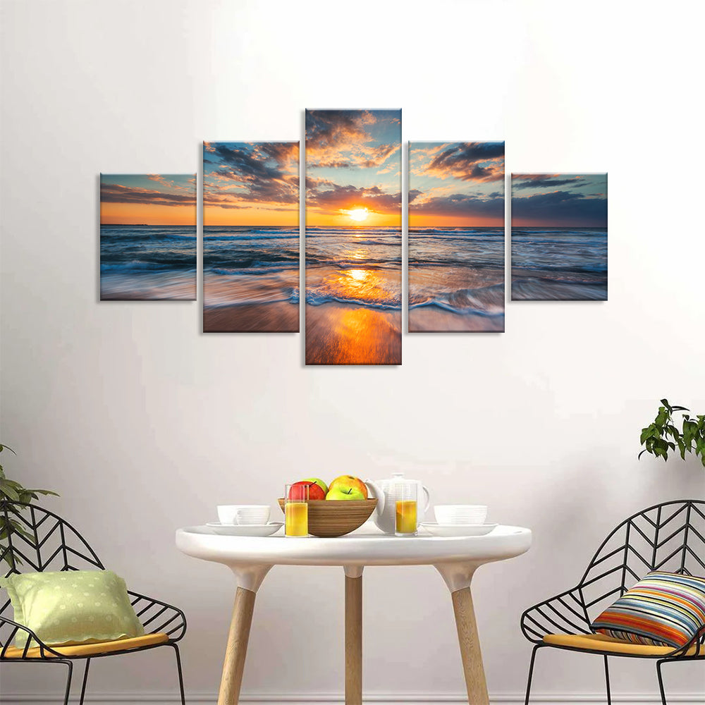 Summer Ocean Sunrise canvas wall art