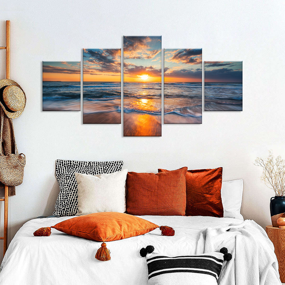 Summer Ocean Sunrise canvas wall art